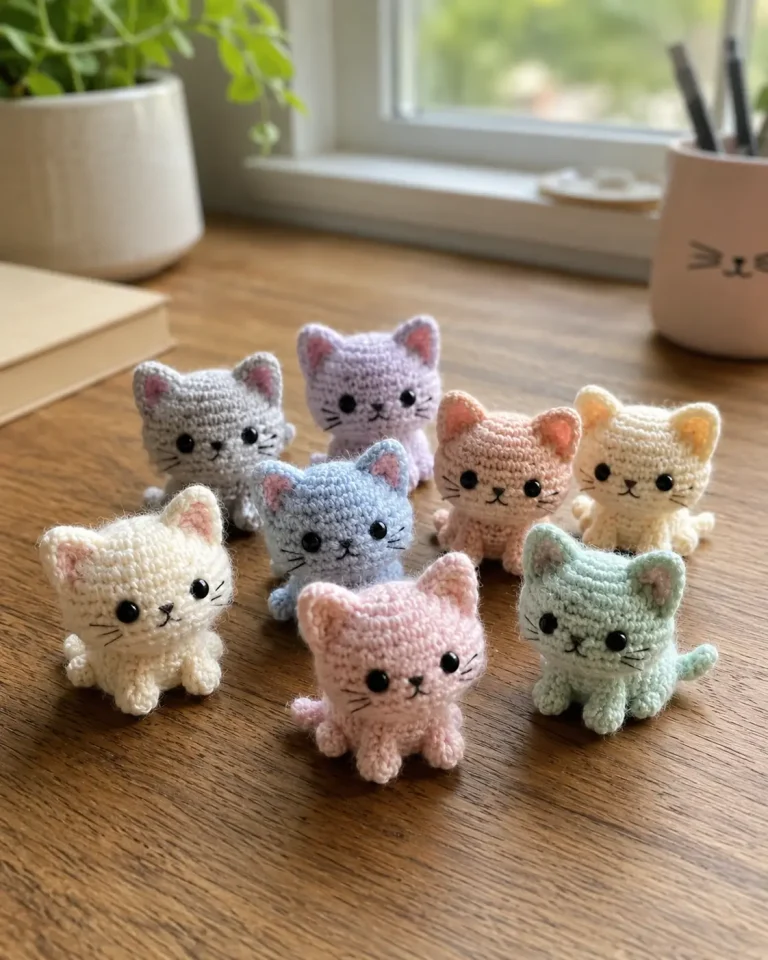 Pastel Mini Cat Amigurumi Crochet Pattern