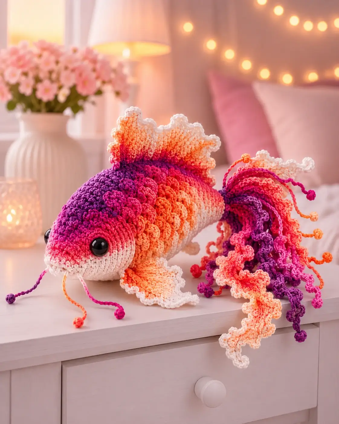 Crochet Betta Fish Amigurumi Pattern with Flowing Fins