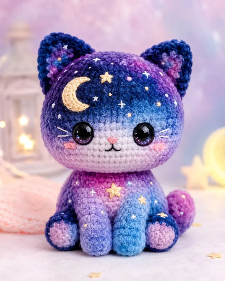 Galaxy Cat amigurumi crochet pattern for creative crocheters